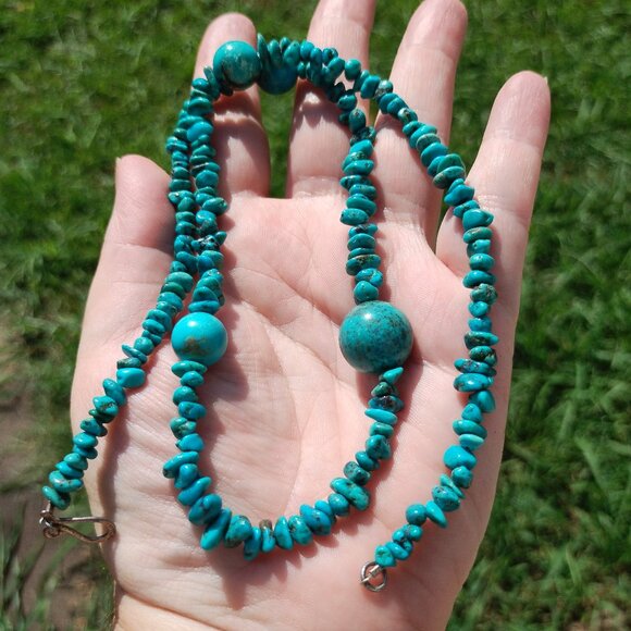 Jay King DTR 925 Sterling Turquoise Beaded Ball Single Strand Necklace 22